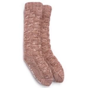 MUK LUKS Chunky Knit Women’s Lounge Sock Neutral Size S/M (5-7) NWT